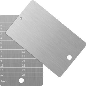 Steel Bitcoin Wallet, Cryptocurrency Wallet for Hardware Cold Wallet Backup, Bitcoin Crypto Seed Storage Compatible with All BIP39 Hardware（2 Plates and Anti-Tamper Seals,Stainless Steel）