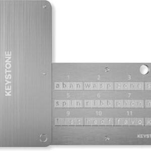 KEYSTONE Crypto Seed Storage, Crypto Steel Capsule Metal Wallet, Cold Storage Backup, 24 Words Bitcoin Key Phrase Storage, Steel Plate, Compatible with Ledger, Trezor, KeepKey (Keystone Tablet)