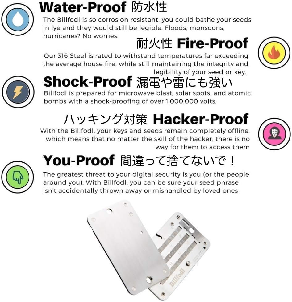 Steel Bitcoin & Crypto Hardware Wallet Backup - Cold Wallet Backup compatible with all Major Crypto Wallets - Image 2