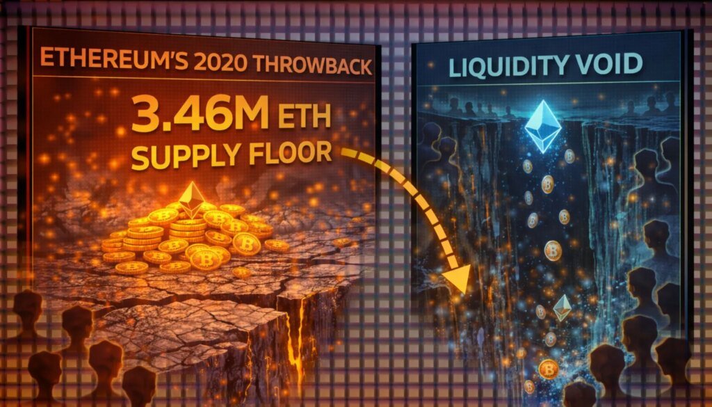 Ethereum’s 2020 Throwback: How A 3.46M ETH Supply Floor Creates A Liquidity Void Ethereum’s 2020 Throwback: How A 3.46M ETH Supply Floor Creates A Liquidity Void
