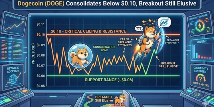 Dogecoin (DOGE) Consolidates Below alt=